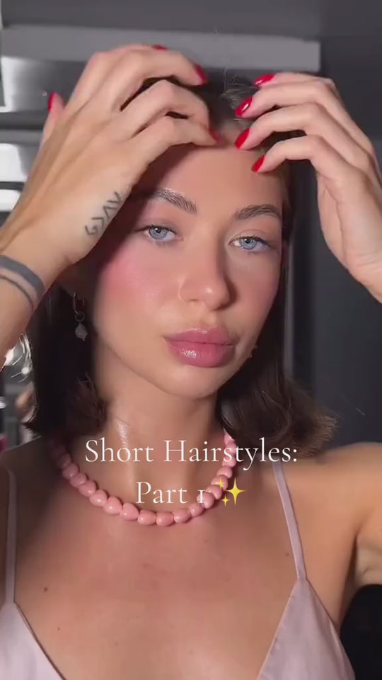 Short Hairstyles: Part 1 How I create volume that lasts all day. First add the root volumizer at the base of the roots to give the hair some lift. Then I comb it through evenly and follow with heat. Next, i use the texturizing powder. Sprinkle it ont